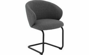 Afbeelding van een Goossens Stoel Noomi donkergrijs stof met armleuning,