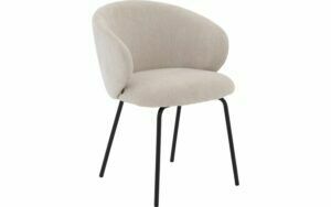 Afbeelding van een Goossens Stoel Noomi beige stof met armleuning,