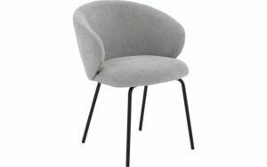 Afbeelding van een Goossens Stoel Noomi lichtgrijs stof met armleuning,