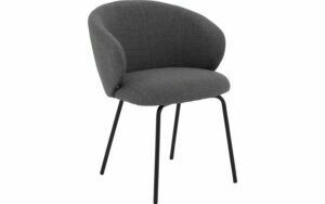 Afbeelding van een Goossens Stoel Noomi donkergrijs stof met armleuning,
