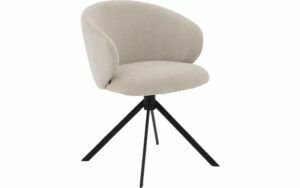 Afbeelding van een Goossens Stoel Noomi beige stof met armleuning,