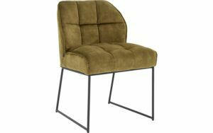 Afbeelding van een Goossens Eetkamerstoel Ronnie groen stof leuning, elegant chic