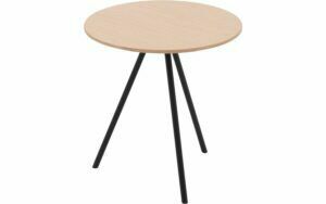 Afbeelding van een Goossens Salontafel Bo rond, hout eiken wit, modern design, 40 x 42 x 40 cm