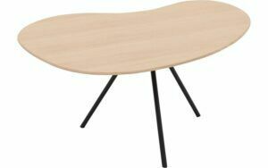 Afbeelding van een Goossens Salontafel Saya organisch, hout eiken wit, modern design, 79 x 36 x 61 cm