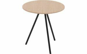 Afbeelding van een Goossens Salontafel Bo rond, hout eiken wit, modern design, 40 x 42 x 40 cm