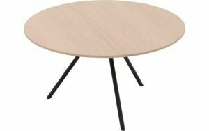 Afbeelding van een Goossens Salontafel Bo rond, hout eiken wit, modern design, 60 x 36 x 60 cm