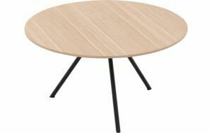Afbeelding van een Goossens Salontafel Bo rond, hout eiken wit, modern design, 60 x 36 x 60 cm