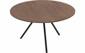 Afbeelding van een Goossens Salontafel Bo rond, hout eiken donker bruin, modern design, 60 x 36 x 60 cm