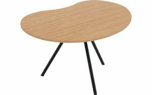 Afbeelding van een Goossens Salontafel Saya organisch, hout eiken blank, modern design, 61 x 33 x 49 cm
