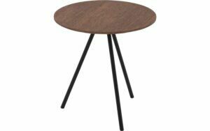 Afbeelding van een Goossens Salontafel Bo rond, hout eiken donker bruin, modern design, 40 x 42 x 40 cm