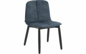 Afbeelding van een Goossens Eetkamerstoel Tulip blauw stof leuning,