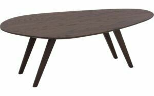 Afbeelding van een Goossens Salontafel Ferry organisch, hout eiken bruin, elegant chic, 110 x 36 x 60 cm