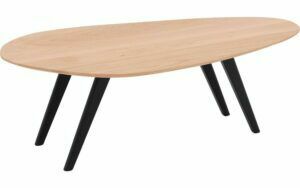 Afbeelding van een Goossens Salontafel Ferry organisch, hout eiken blank, elegant chic, 110 x 36 x 60 cm