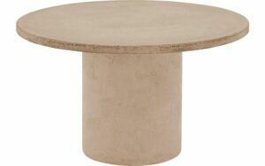 Afbeelding van een Goossens Salontafel Stone rond, beton grijs, urban industrieel, 70 x 40 x 70 cm