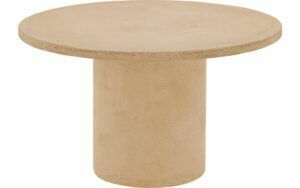 Afbeelding van een Goossens Salontafel Stone rond, beton beige, urban industrieel, 70 x 40 x 70 cm