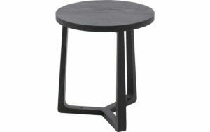Afbeelding van een Goossens Salontafel Luciano rond, essenhout zwart,, 50 x 55 x 50 cm