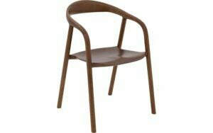 Afbeelding van een Goossens Stoel Prins met Massief Houten Frame bruin essenhout met armleuning,