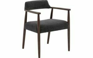 Afbeelding van een Goossens Eetkamerstoel Jesper antraciet stof met armleuning,