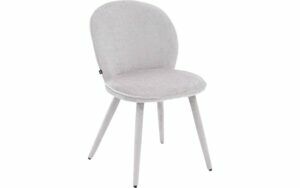 Afbeelding van een Goossens Eetkamerstoel Svend lichtgrijs stof leuning,