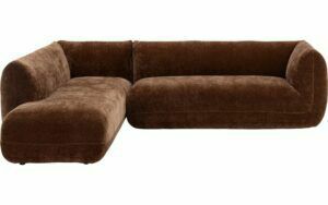 Afbeelding van een Goossens Kelsey bruin, stof, 2,5-zits, met ligelement links