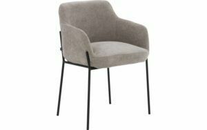 Afbeelding van een Goossens Stoel Pepijn bruin stof met armleuning, modern design