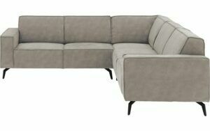 Afbeelding van een Goossens Hoekbank Hercules grijs, microvezel, 2-zits, modern design