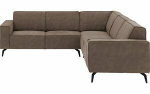 Afbeelding van een Goossens Hoekbank Hercules bruin, microvezel, 2-zits, modern design