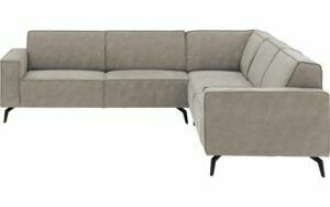 Afbeelding van een Goossens Hoekbank Hercules grijs, microvezel, 2,5-zits, modern design