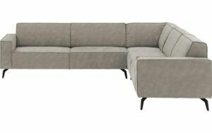 Afbeelding van een Goossens Hoekbank Hercules grijs, microvezel, 3-zits, modern design