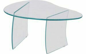 Afbeelding van een Goossens Salontafel Oydis organisch, glas transparant,, 70 x 34 x 50 cm