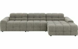 Afbeelding van een Goossens Bank Dean groen, stof, met chaise longue rechts