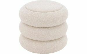 Afbeelding van een Goossens Nachtkastje Cloud, Rond 42 cm, 42 cm hoog, incl. glasblad rond opleg