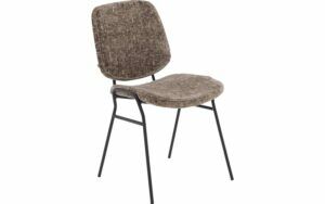 Afbeelding van een Goossens Eetkamerstoel Hjalmar bruin stof leuning, modern design