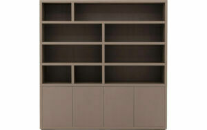 Afbeelding van een Goossens Buffetkast Barcelona, 4 deuren 9 open vakken, bruin eiken, 208 x 212 x 45 cm, stijlvol landelijk