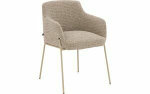 Afbeelding van een Goossens Stoel Pepijn beige stof met armleuning, modern design