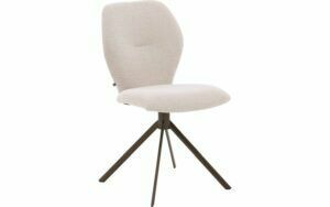 Afbeelding van een Goossens Eetkamerstoel Hera beige stof leuning, modern design