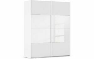 Afbeelding van een Goossens Kledingkast Finca Combi Glans-mat Glas, Slaapkamerkast 160 cm breed, 223 cm hoog, 2x 4 paneel (glas met glas mat combinatie) schuifdeuren