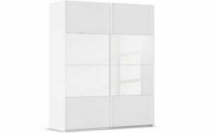 Afbeelding van een Goossens Kledingkast Finca Combi Glans-mat Glas, Slaapkamerkast 180 cm breed, 223 cm hoog, 2x 4 paneel (glas met glas mat combinatie) schuifdeuren