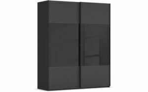 Afbeelding van een Goossens Kledingkast Finca Combi Glans-mat Glas, Slaapkamerkast 160 cm breed, 223 cm hoog, 2x 4 paneel (glas met glas mat combinatie) schuifdeuren