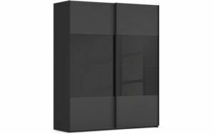 Afbeelding van een Goossens Kledingkast Finca Combi Glans-mat Glas, Slaapkamerkast 180 cm breed, 223 cm hoog, 2x 4 paneel (glas met glas mat combinatie) schuifdeuren