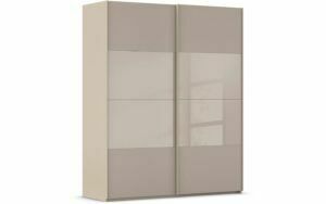 Afbeelding van een Goossens Kledingkast Finca Combi Glans-mat Glas, Slaapkamerkast 160 cm breed, 223 cm hoog, 2x 4 paneel (glas met glas mat combinatie) schuifdeuren