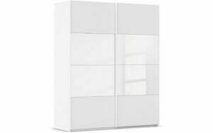 Afbeelding van een Goossens Kledingkast Finca Combi Glans-mat Glas, Slaapkamerkast 180 cm breed, 236 cm hoog, 2x 4 paneel (glas met glas mat combinatie) schuifdeuren