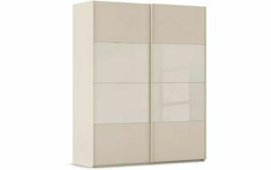 Afbeelding van een Goossens Kledingkast Finca Combi Glans-mat Glas, Slaapkamerkast 180 cm breed, 236 cm hoog, 2x 4 paneel (glas met glas mat combinatie) schuifdeuren