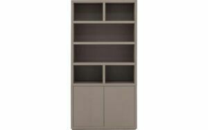 Afbeelding van een Goossens Buffetkast Barcelona, 2 deuren 6 open vakken, bruin eiken, 108 x 212 x 45 cm, stijlvol landelijk