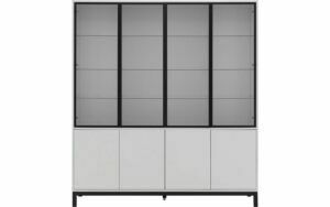 Afbeelding van een Goossens Vitrinekast Valencia, 4 glasdeuren 4 dichte deuren