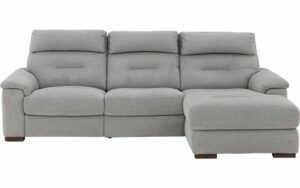 Afbeelding van een Goossens Bank Boris grijs, stof, met chaise longue rechts