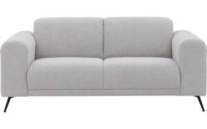 Afbeelding van een Goossens Bank Shallow grijs, stof, 2-zits, stijlvol landelijk