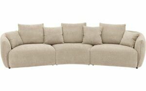 Afbeelding van een Goossens Bank Fay beige, stof, 1,5-zits, stijlvol landelijk