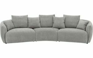 Afbeelding van een Goossens Bank Fay grijs, stof, 1,5-zits, stijlvol landelijk