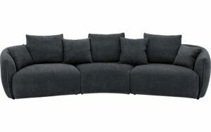 Afbeelding van een Goossens Bank Fay zwart, stof, 1,5-zits, stijlvol landelijk